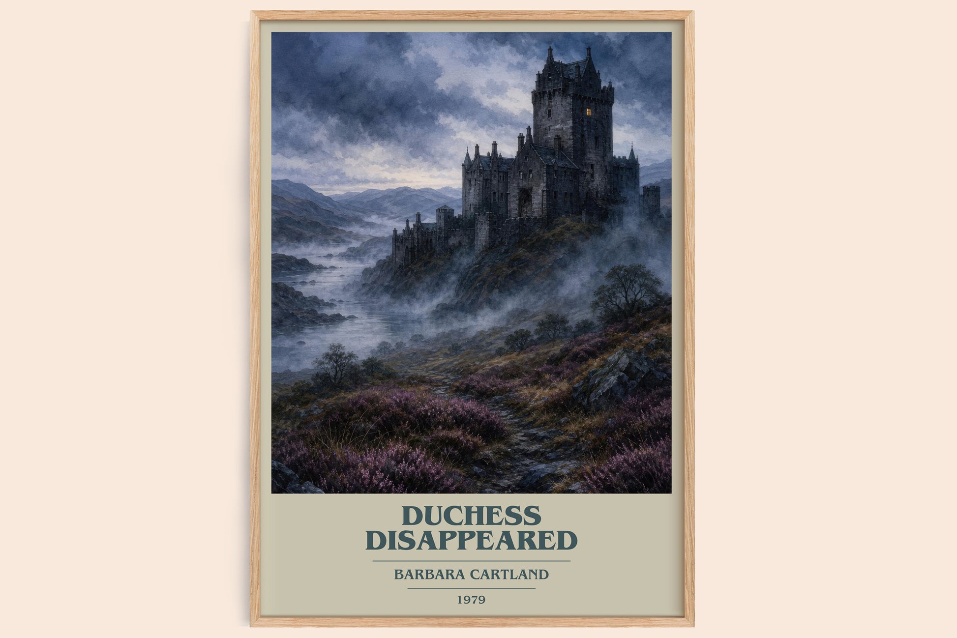 Duchess Disappeared book cover book poster by Barbara Cartland – framed literary art print