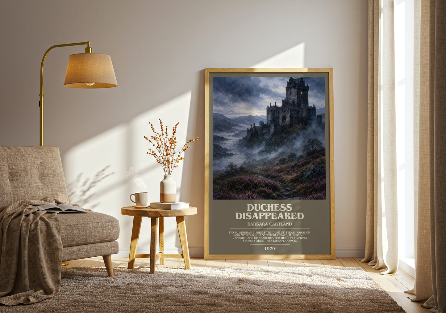 Duchess Disappeared bookish print on bookshelf – Barbara Cartland fan gift