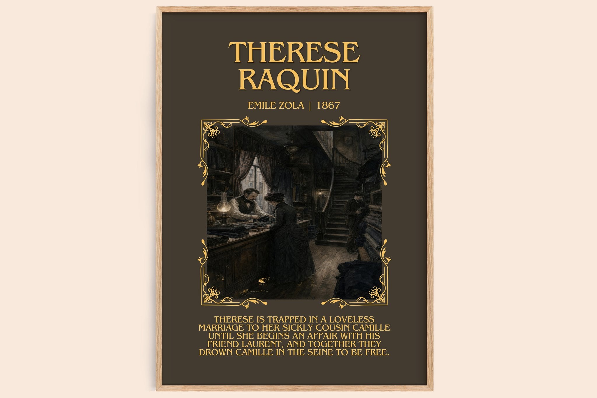 Thérèse Raquin Minimalist Book Poster by Émile Zola