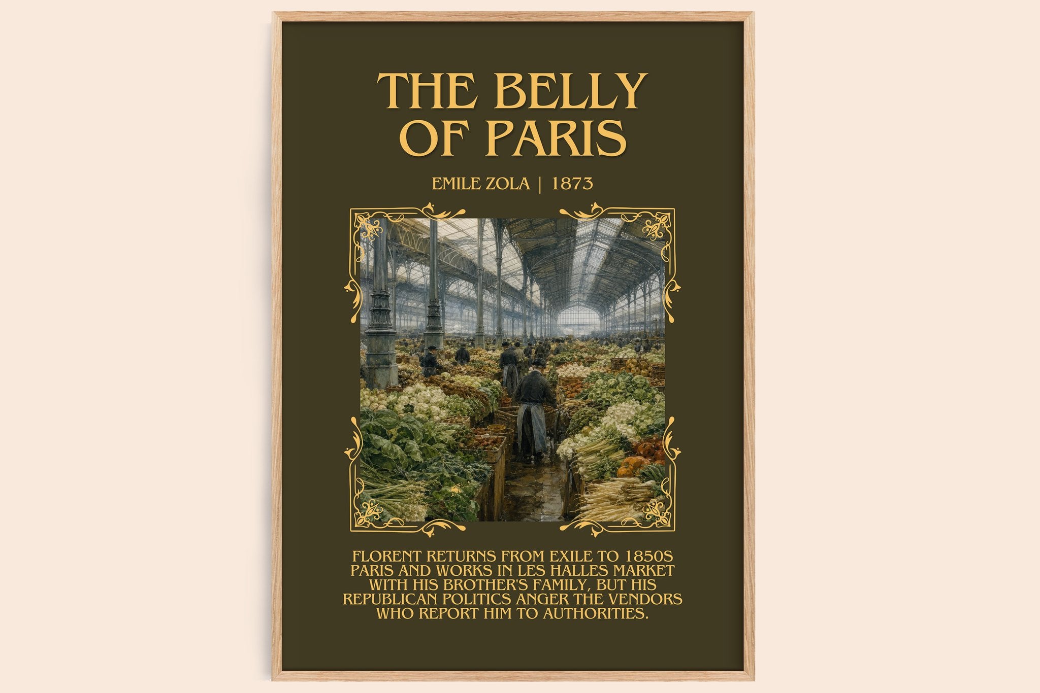 The Belly of Paris Minimalist Book Poster by Émile Zola