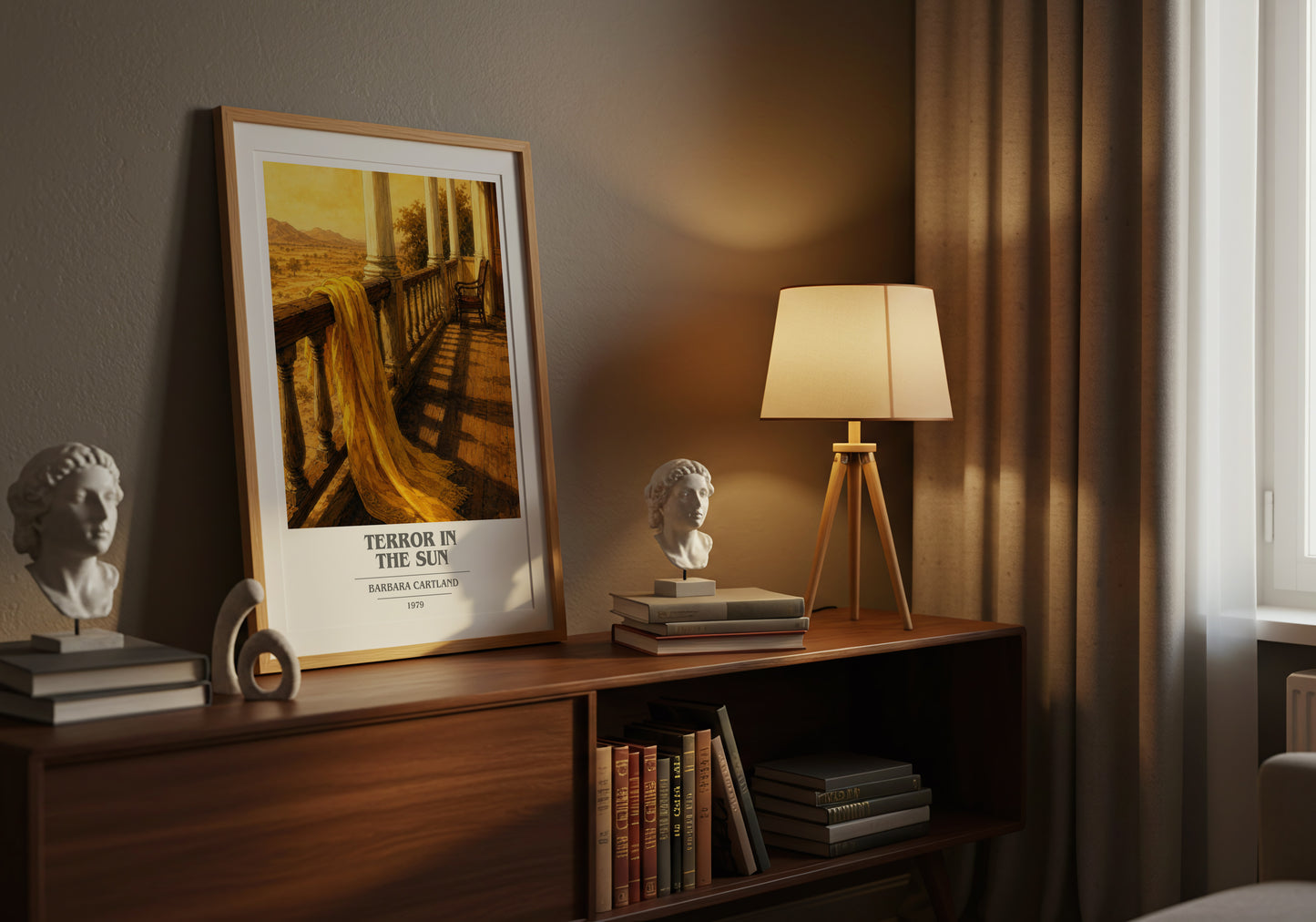 Terror In The Sun book cover book poster framed on wall – romance wall art
