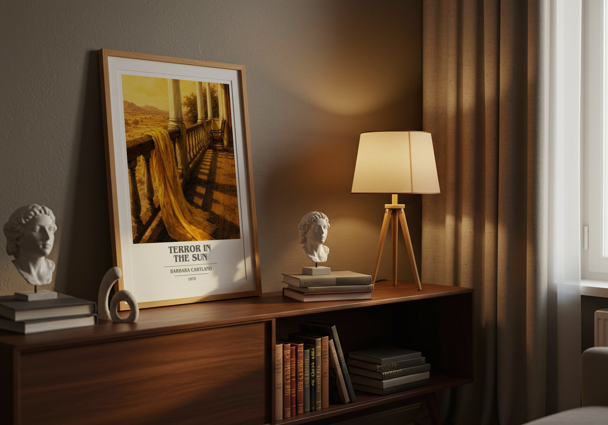 Terror In The Sun book cover book poster framed on wall – romance wall art