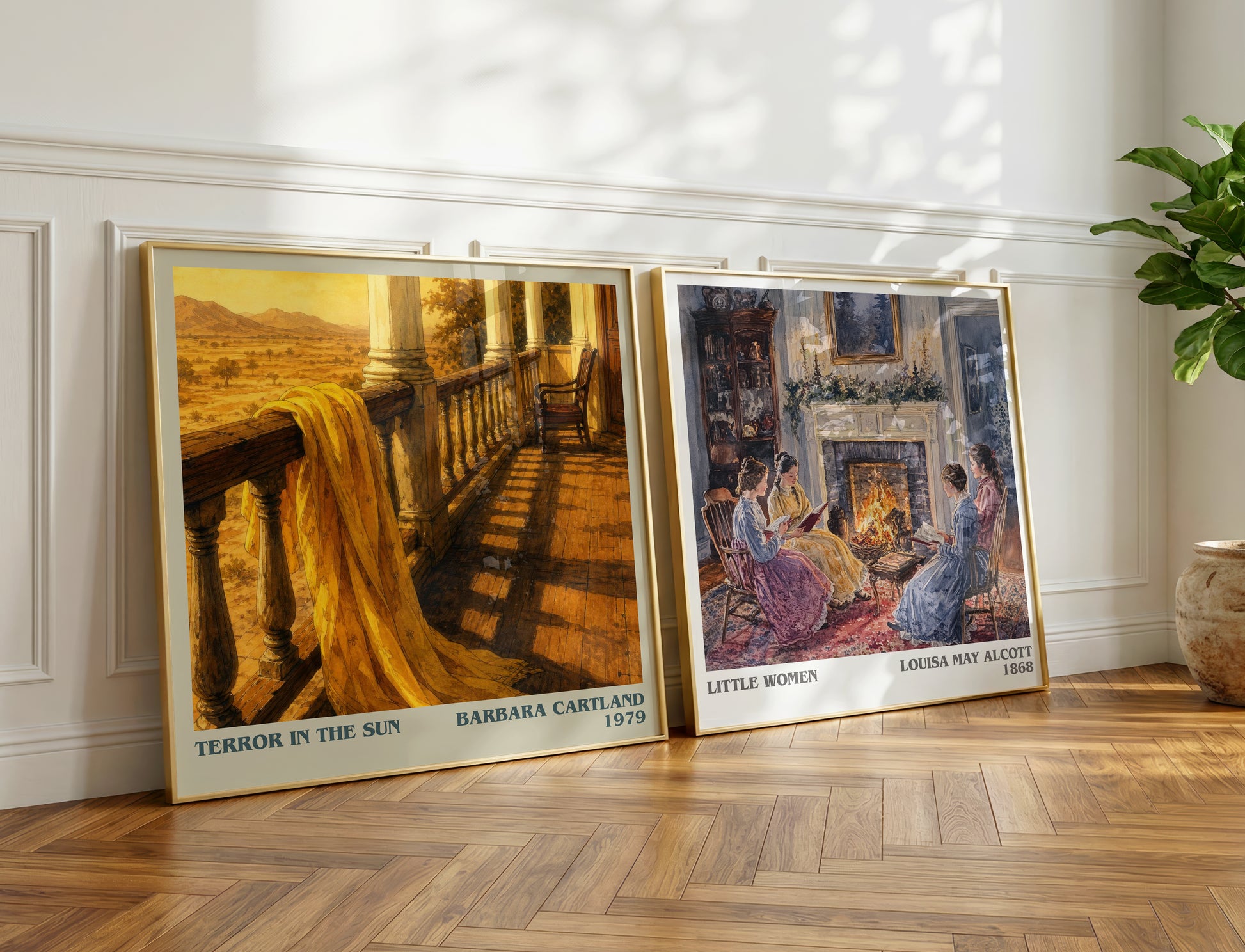 Terror In The Sun literary print on bookshelf – Barbara Cartland fan gift
