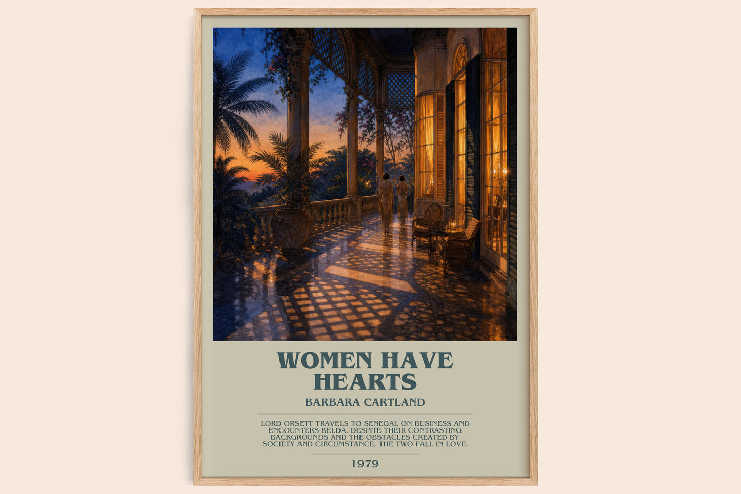 Women Have Hearts bookish book poster by Barbara Cartland – framed literary art print