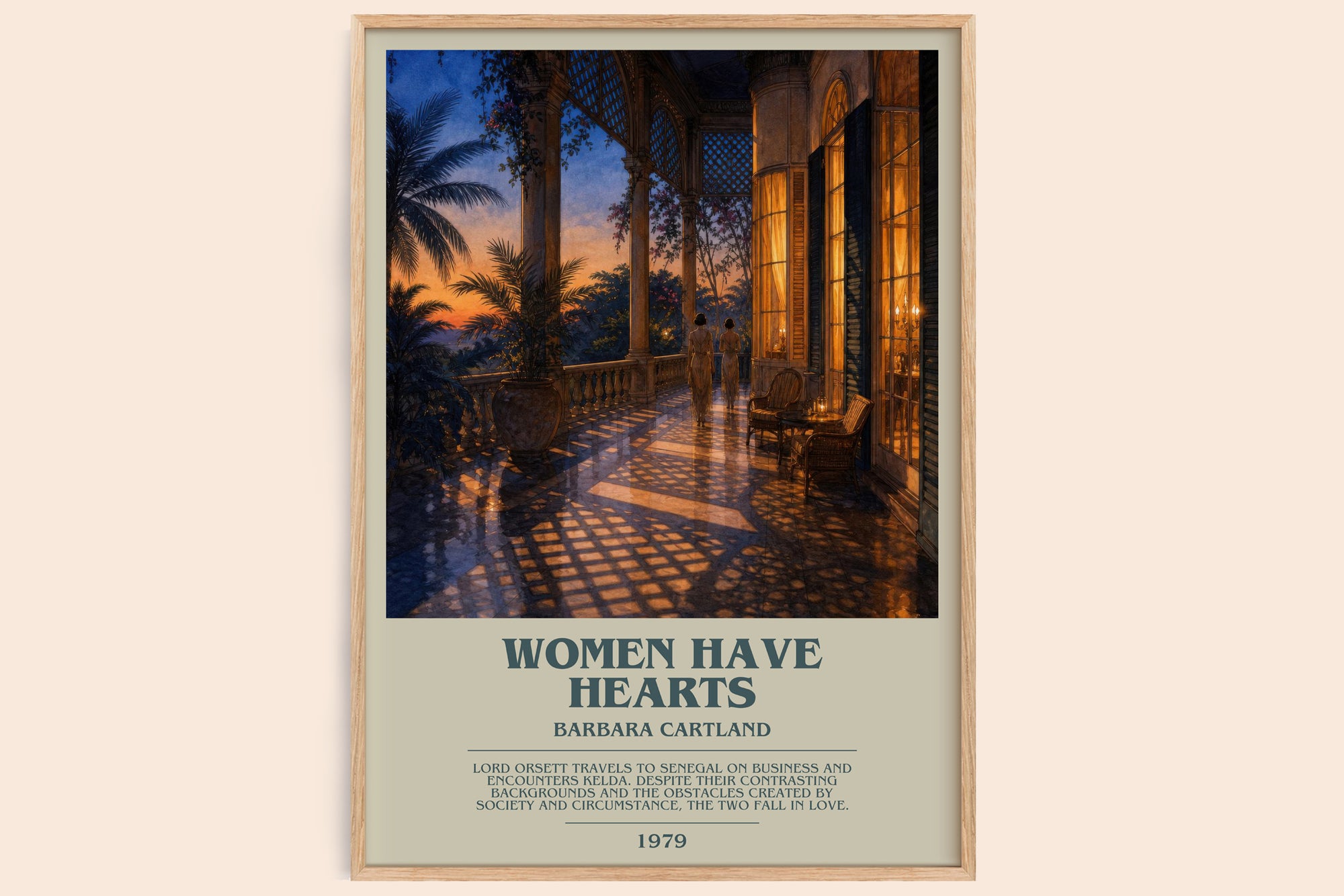 Women Have Hearts bookish book poster by Barbara Cartland – framed literary art print