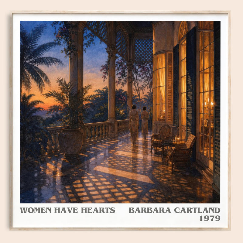 Women Have Hearts literary book poster by Barbara Cartland – framed literary art print