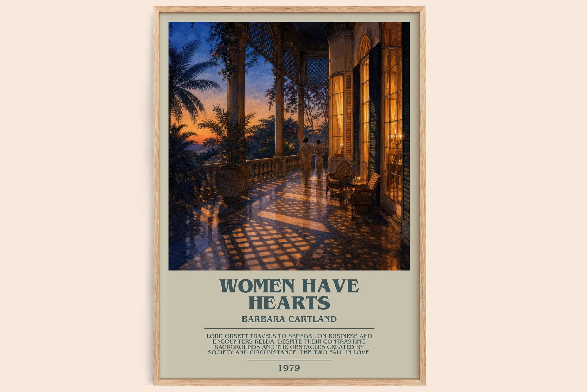 Women Have Hearts bookish book poster by Barbara Cartland – framed literary art print