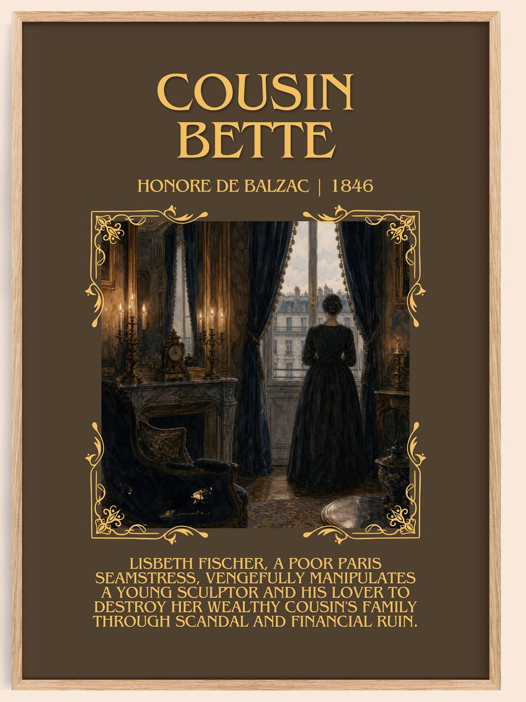Cousin Bette Minimalist Book Poster by Honoré de Balzac – book poster