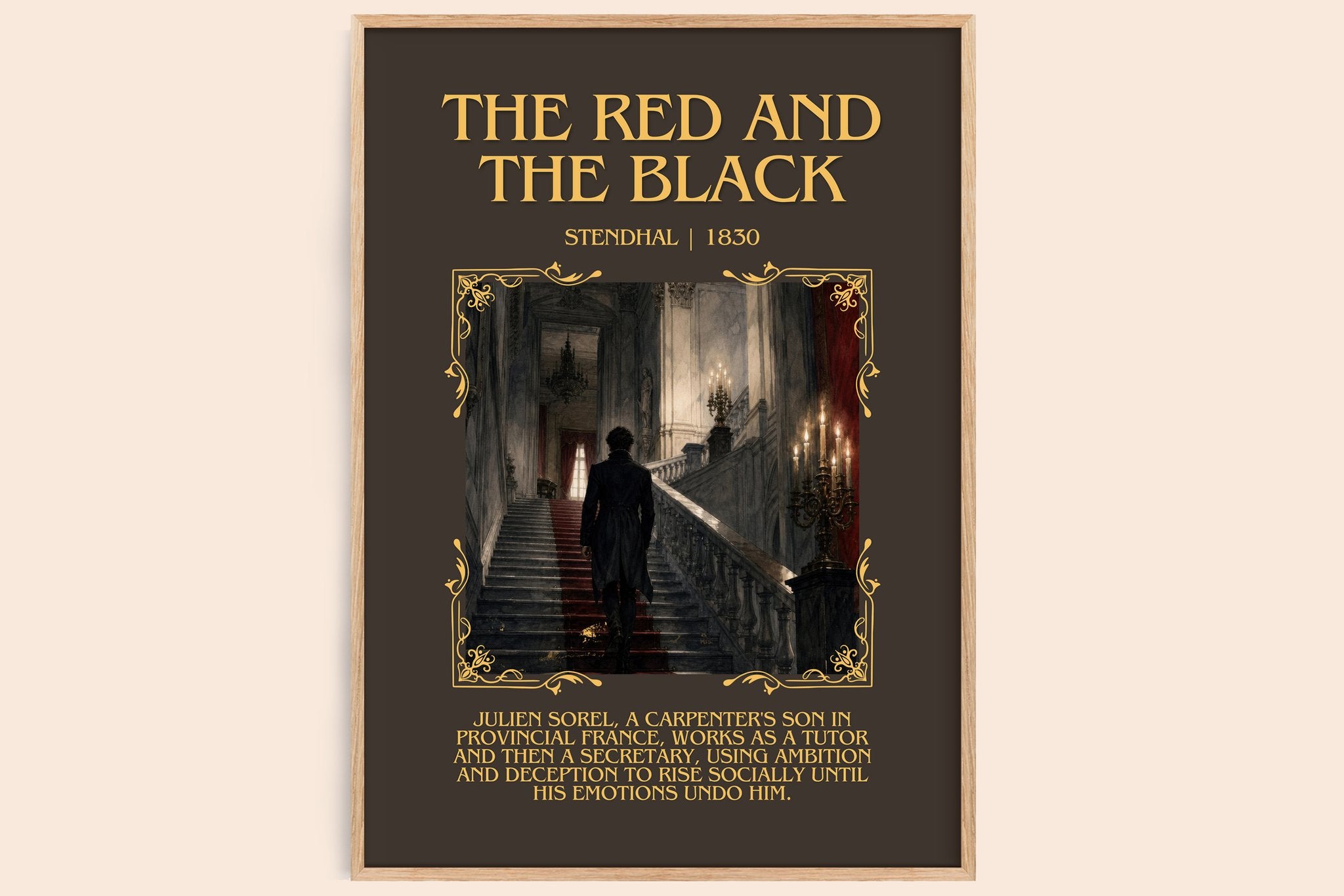 The Red and the Black Minimalist Book Poster by Stendhal