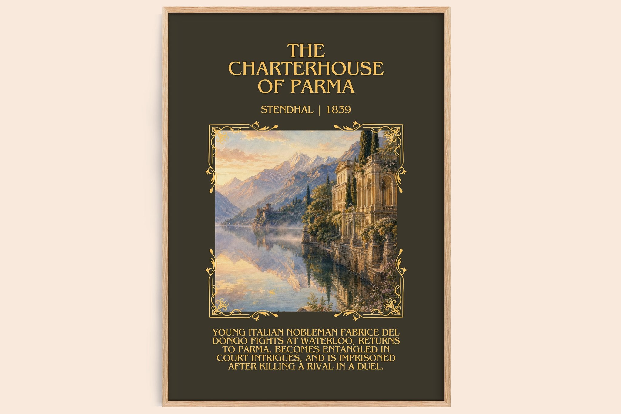The Charterhouse of Parma Minimalist Book Poster by Stendhal