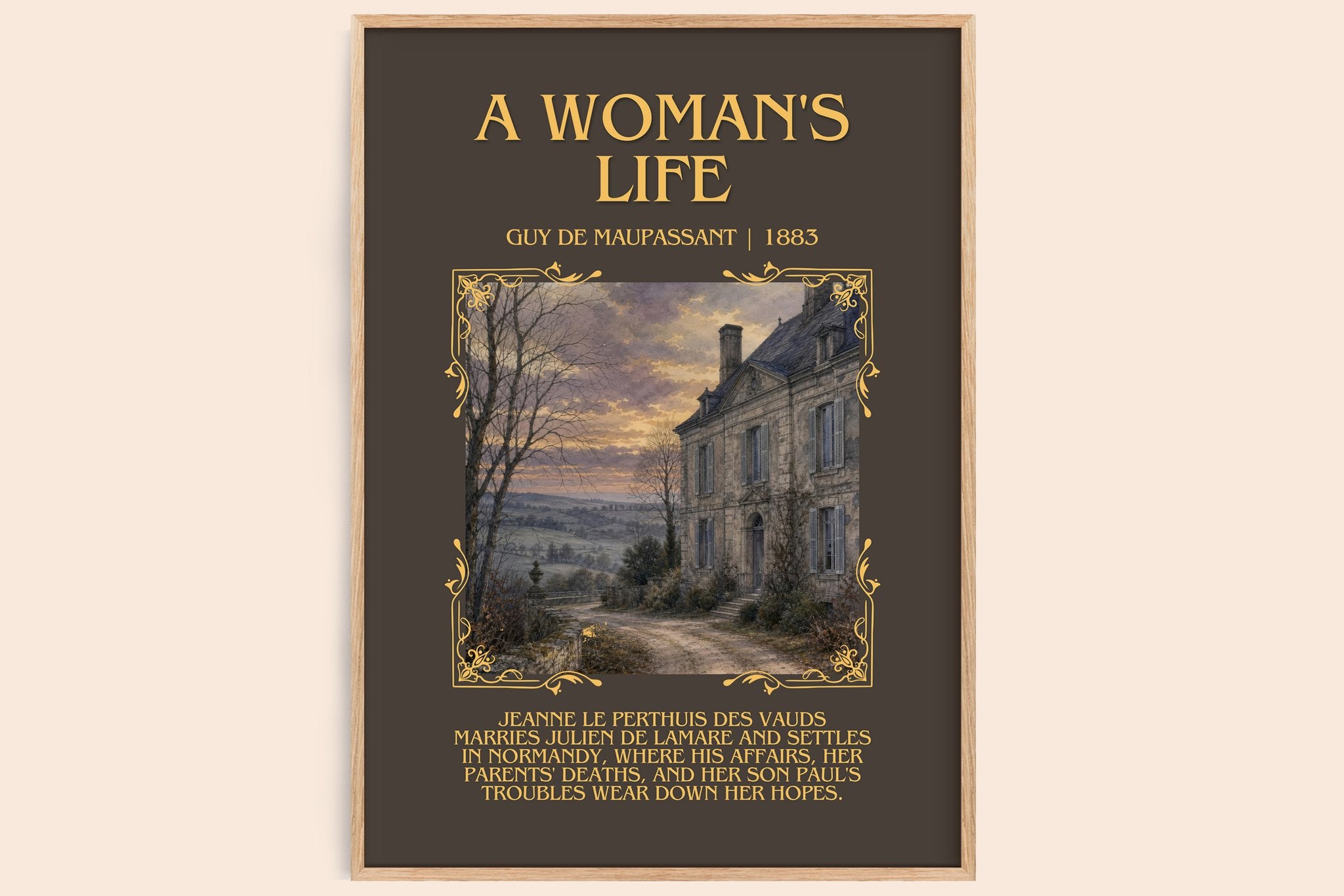 A Woman's Life Minimalist Book Poster by Guy de Maupassant