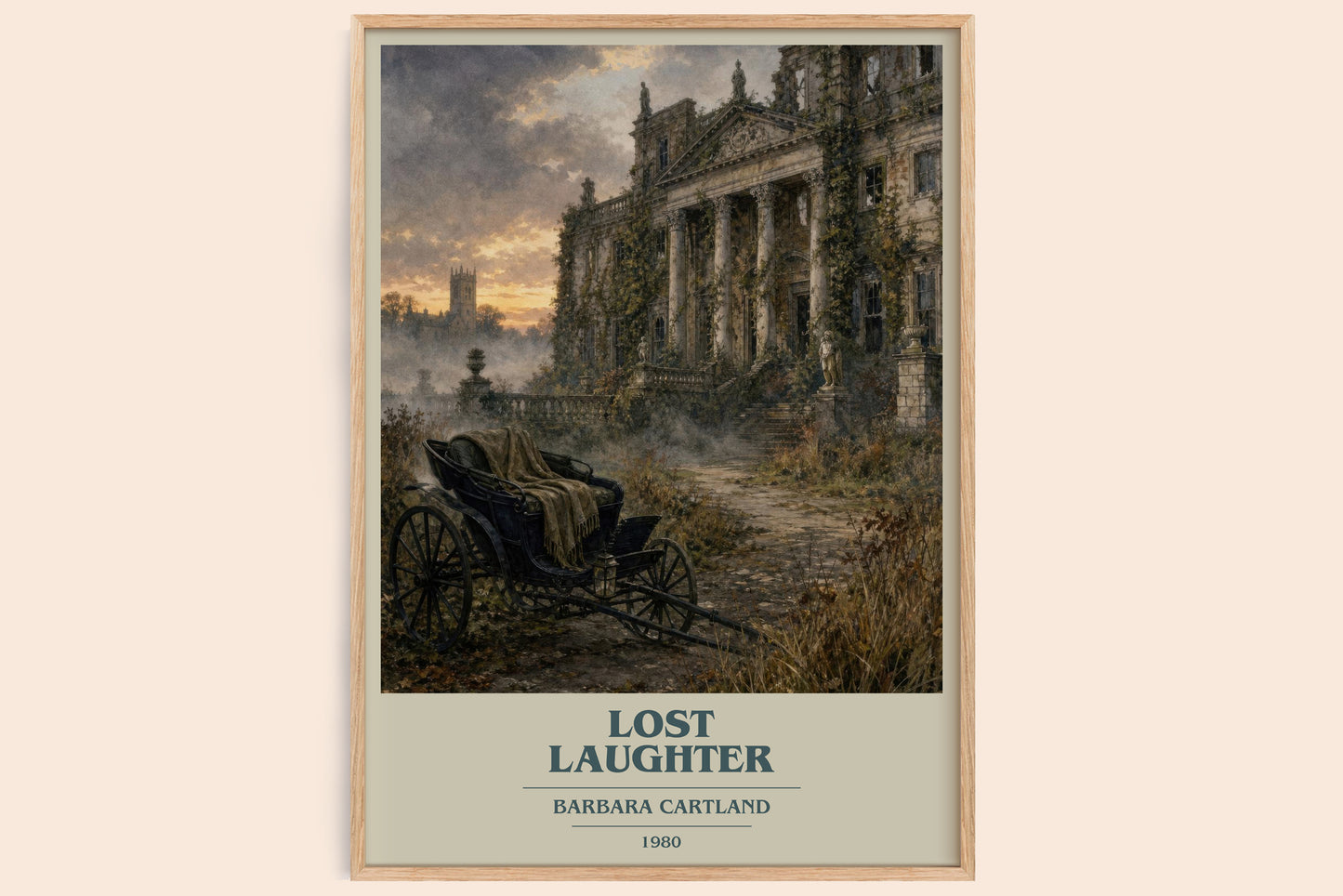 Lost Laughter book cover book poster by Barbara Cartland – framed literary art print