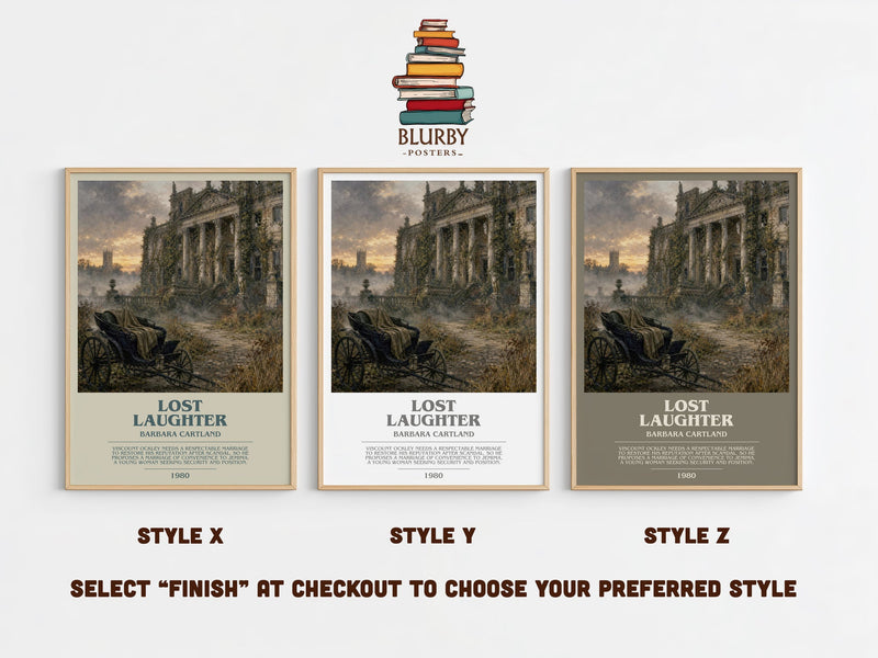 Lost Laughter bookish print in frame leaning in hallway – romance wall art