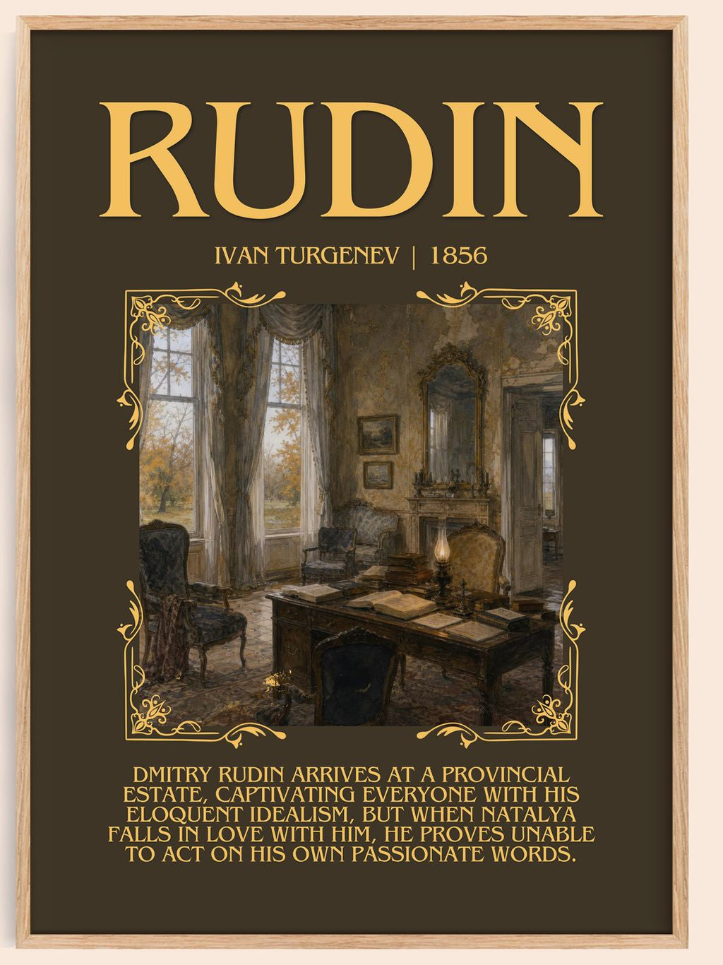 Rudin Minimalist Book Poster by Ivan Turgenev – book poster