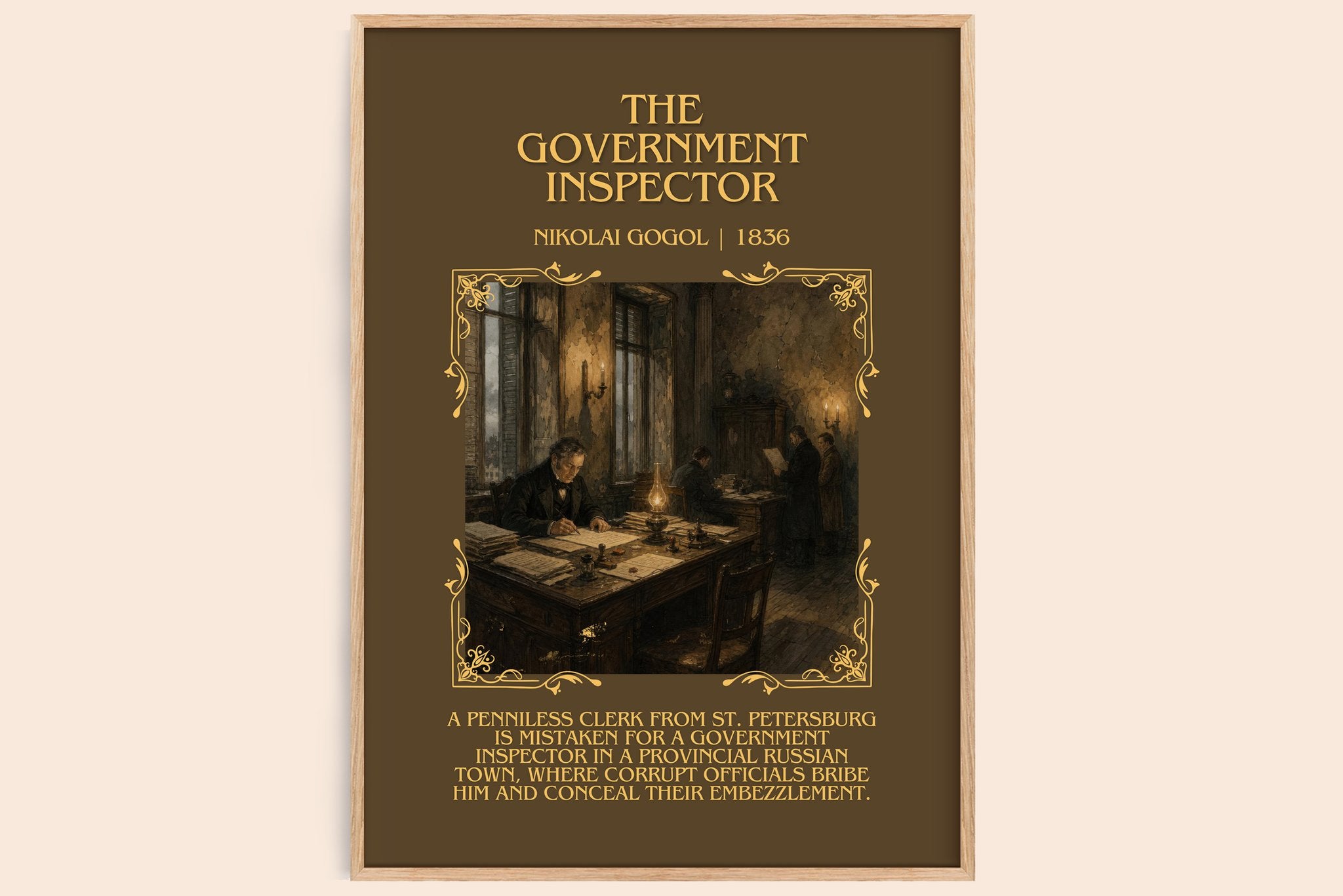 The Government Inspector Minimalist Book Poster by Nikolai Gogol