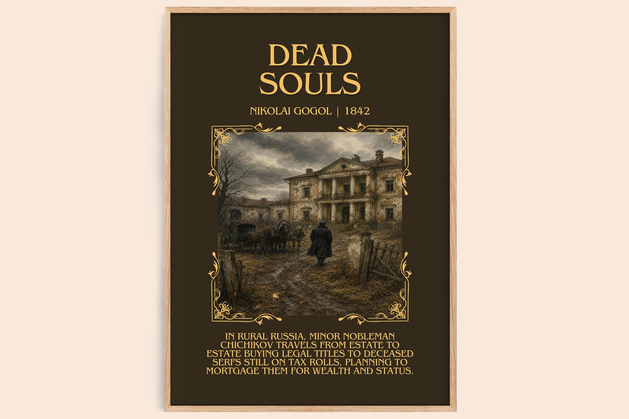 Dead Souls Minimalist Book Poster by Nikolai Gogol
