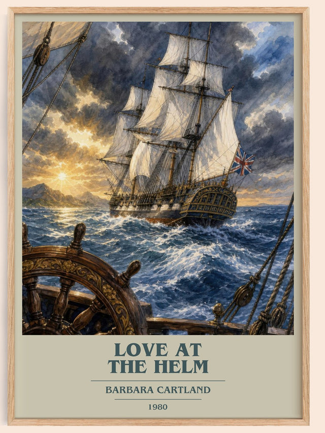 Love At The Helm Book Cover Poster by Barbara Cartland