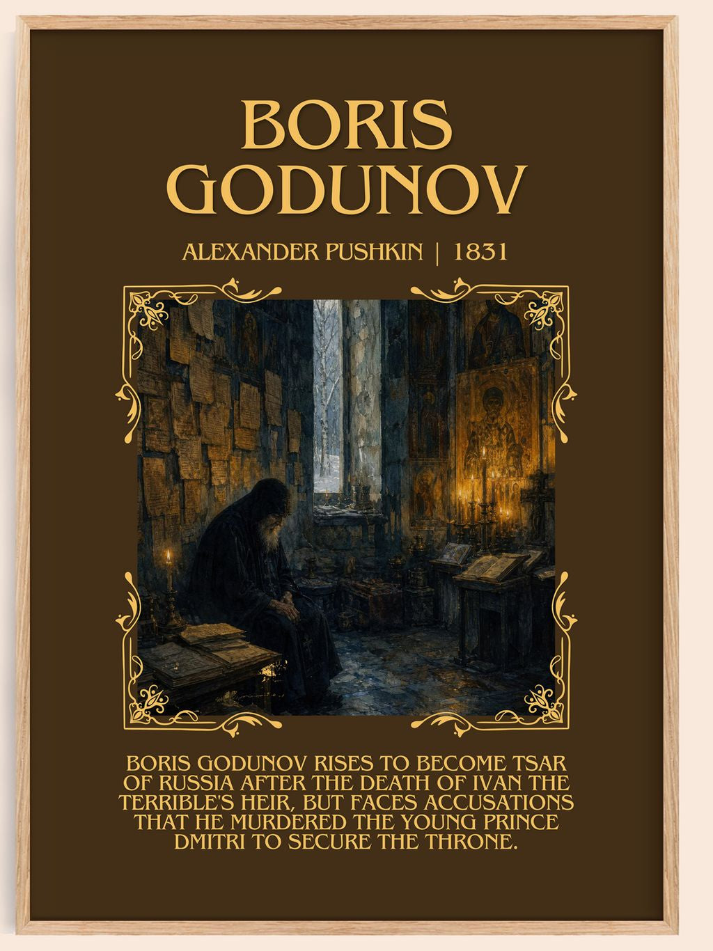 Boris Godunov Minimalist Book Poster by Alexander Pushkin – book poster
