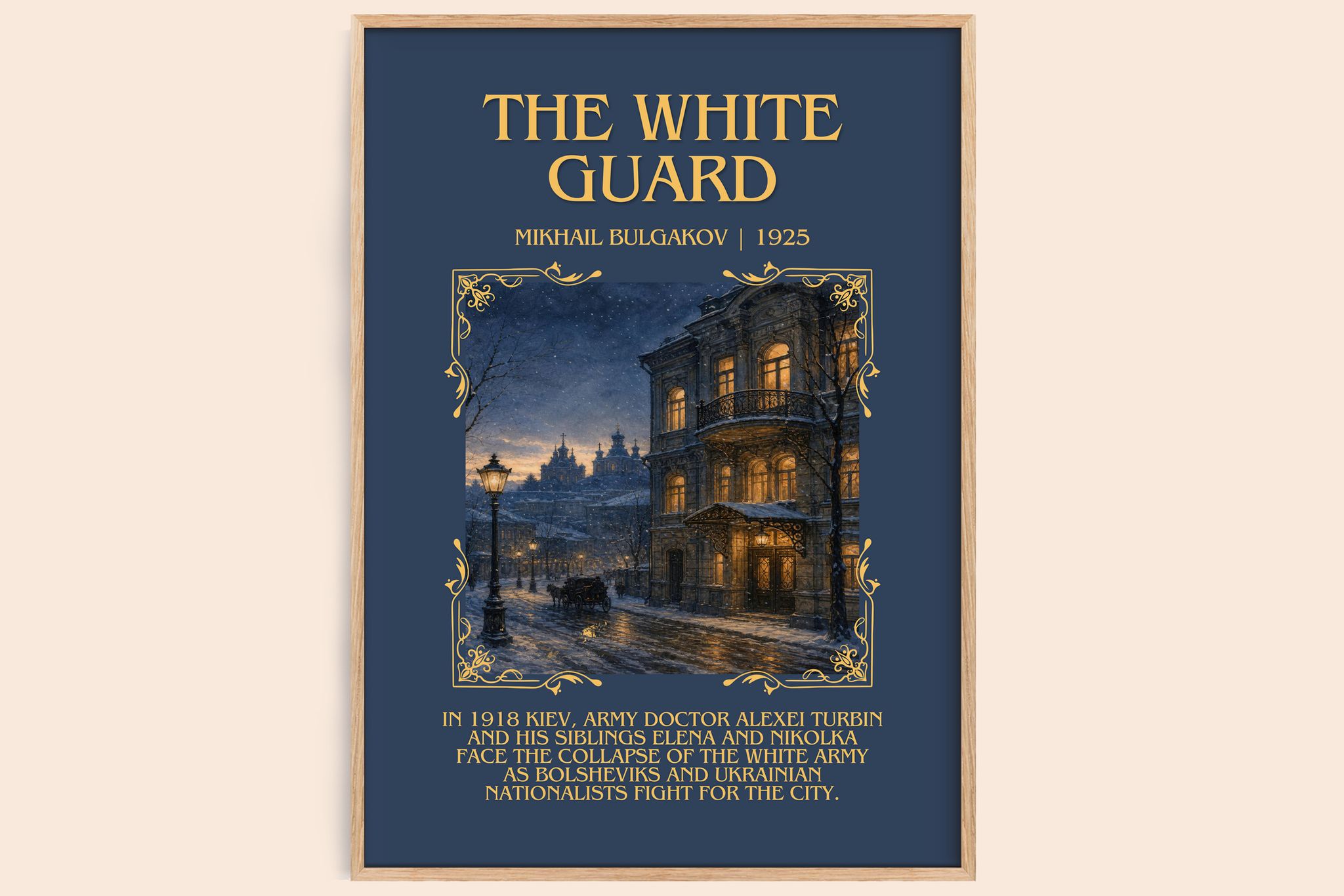 The White Guard Minimalist Book Poster by Mikhail Bulgakov