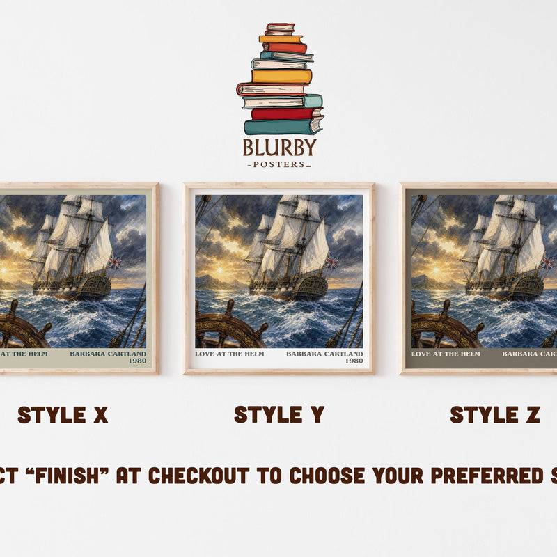 Love At The Helm literary print in frame leaning in hallway – romance wall art