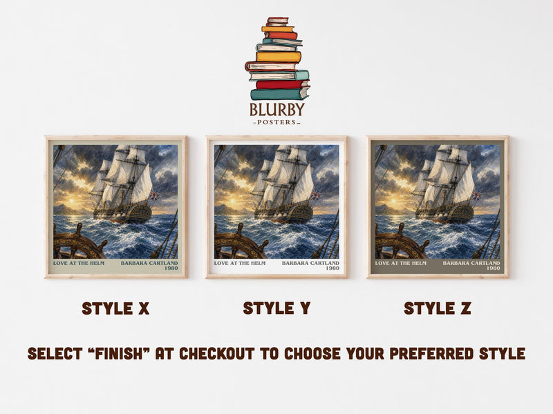 Love At The Helm literary print in frame leaning in hallway – romance wall art