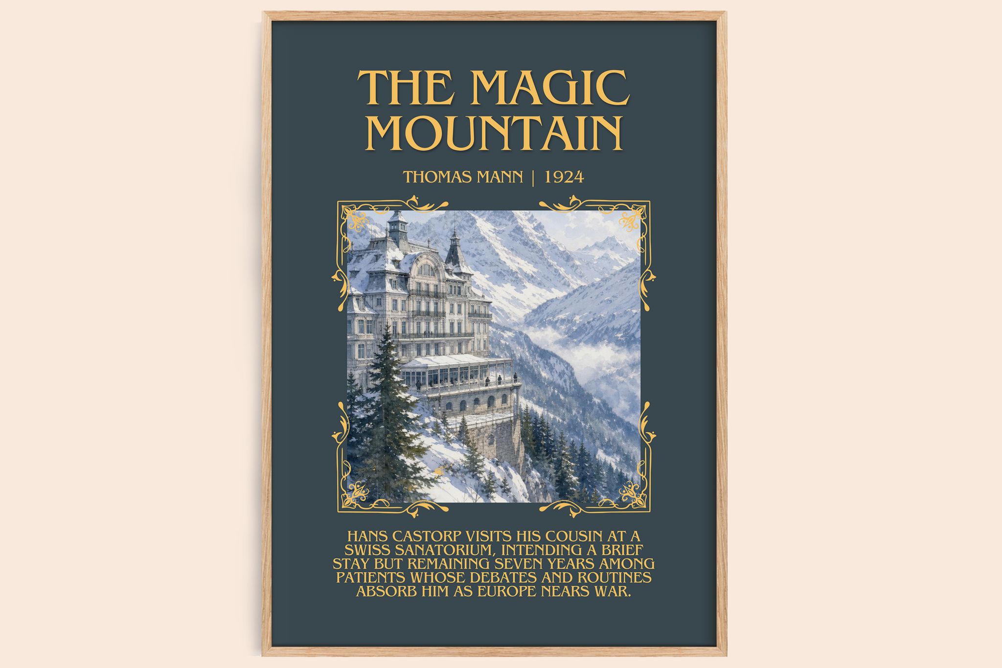The Magic Mountain Minimalist Book Poster by Thomas Mann