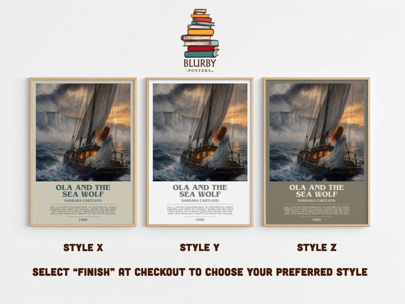 Ola And The Sea Wolf bookish print in frame leaning in hallway – romance wall art