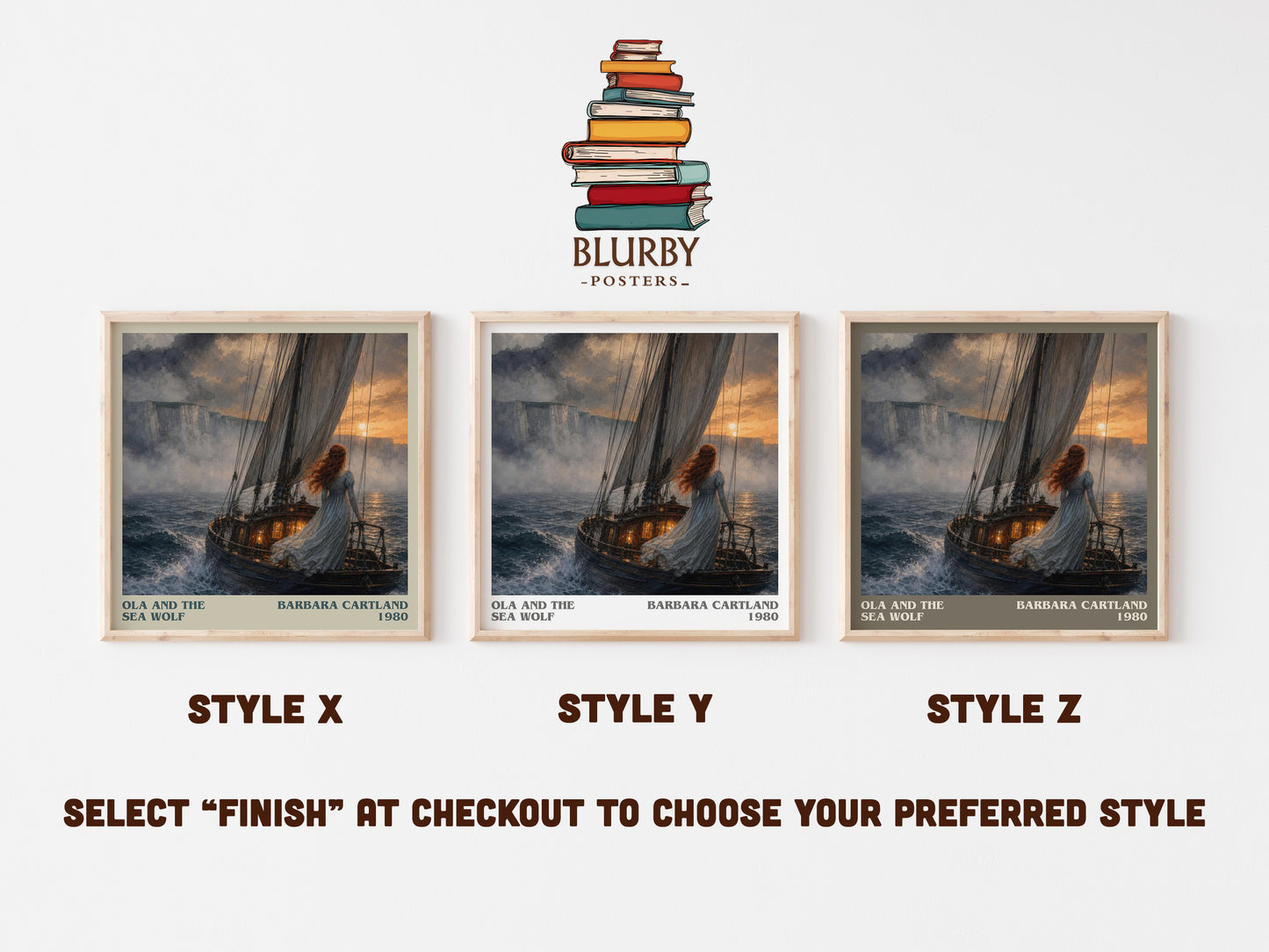 Ola And The Sea Wolf literary print in frame leaning in hallway – romance wall art