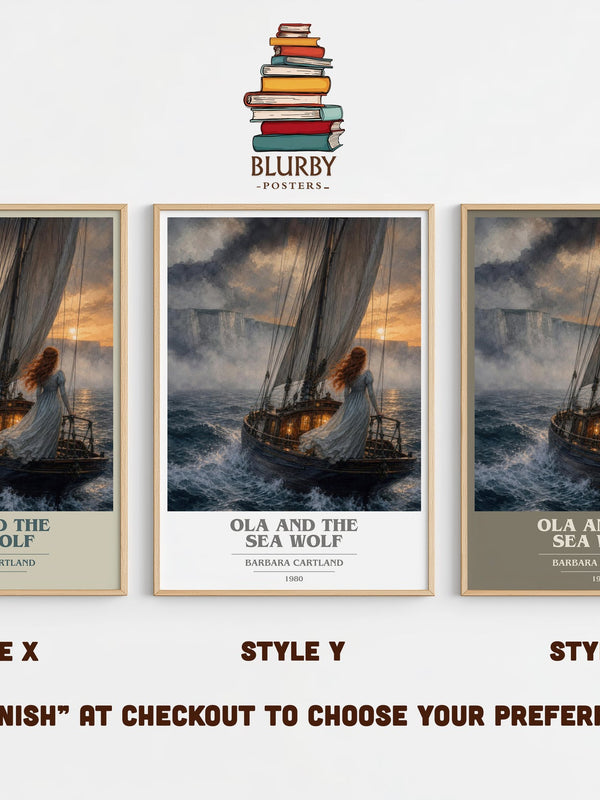 Ola And The Sea Wolf book cover print in frame leaning in hallway – romance wall art