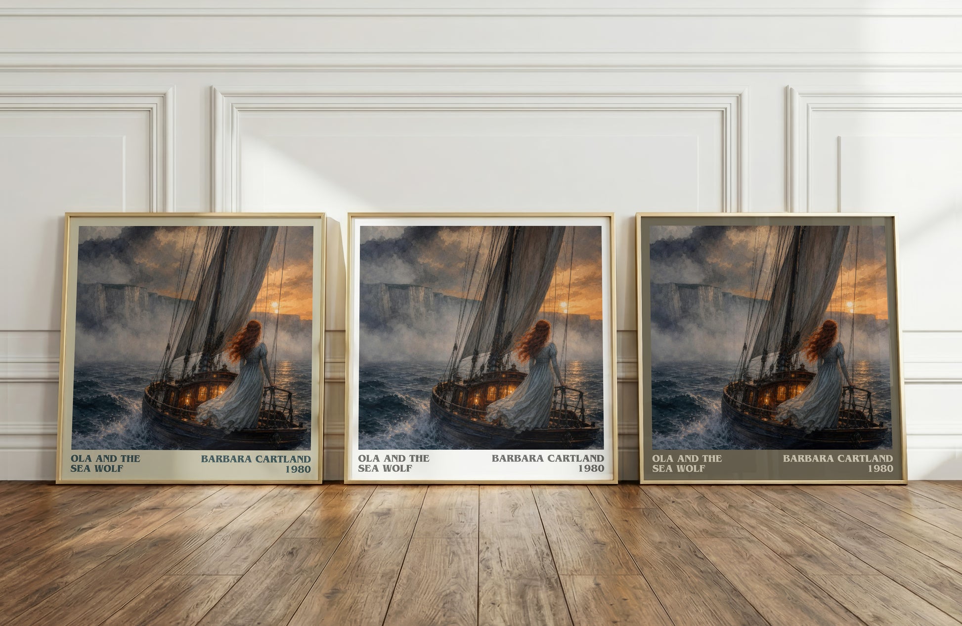 Ola And The Sea Wolf literary art print colour and style options – Barbara Cartland book art