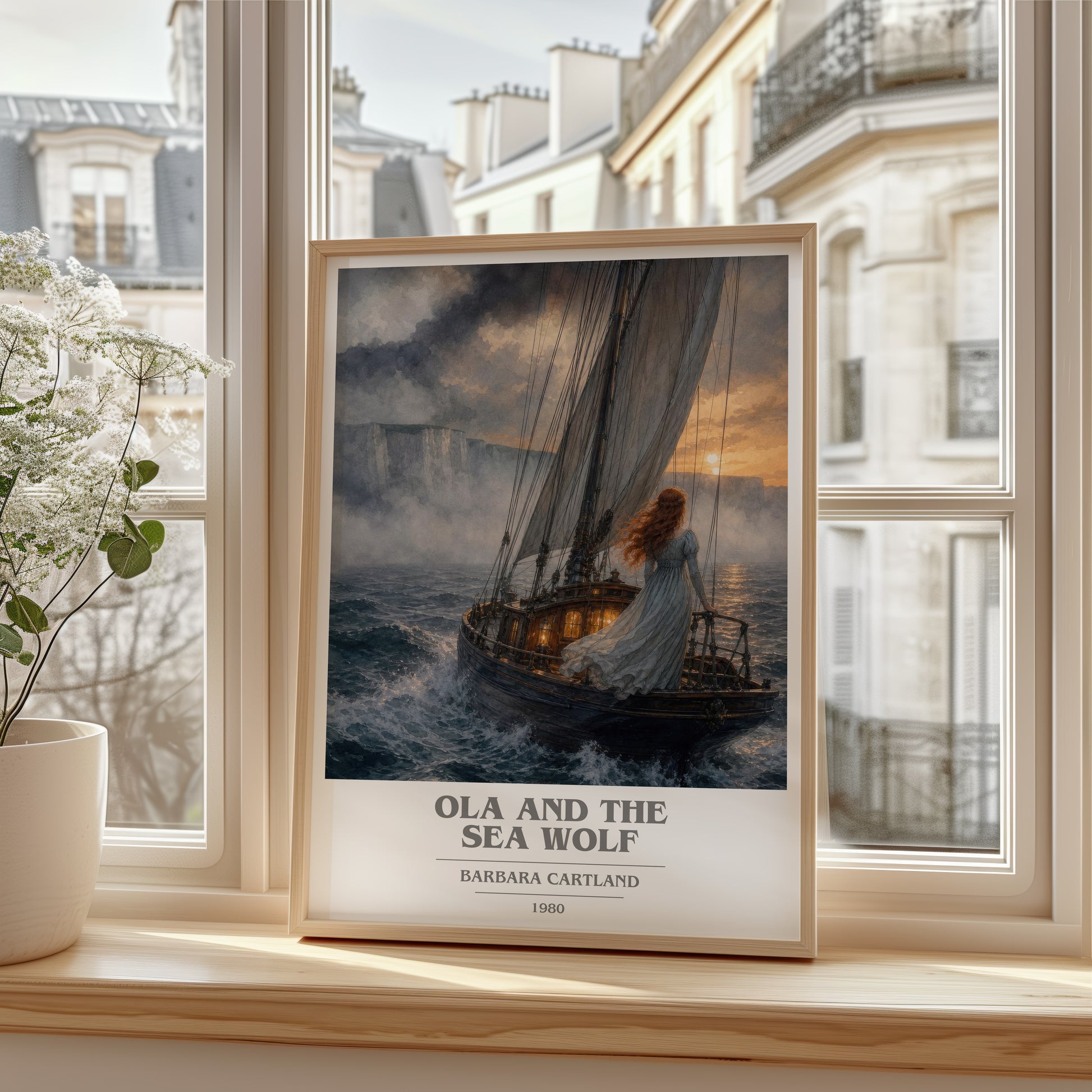 Ola And The Sea Wolf book cover poster colour and style options – Barbara Cartland book art
