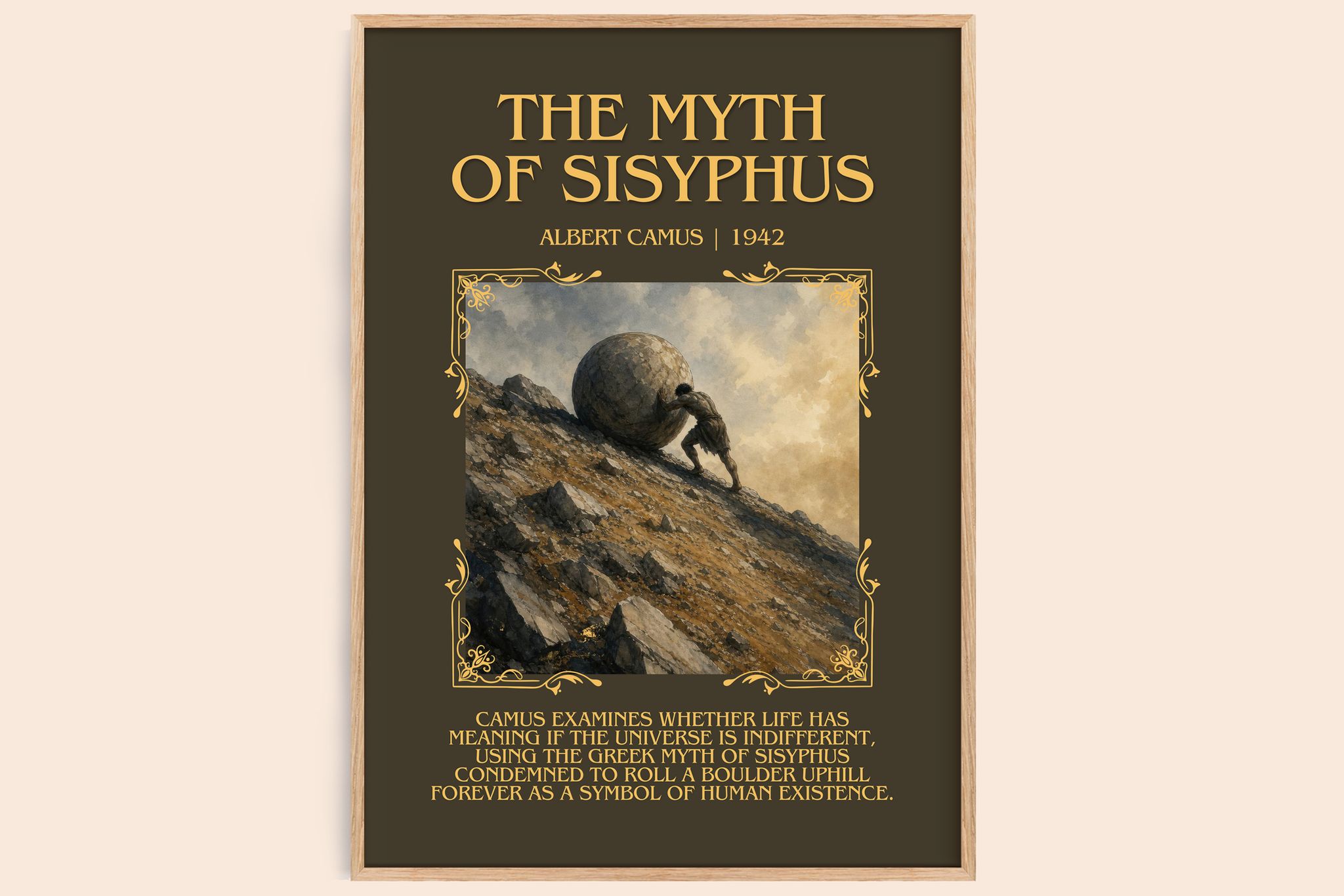 The Myth of Sisyphus Minimalist Book Poster by Albert Camus