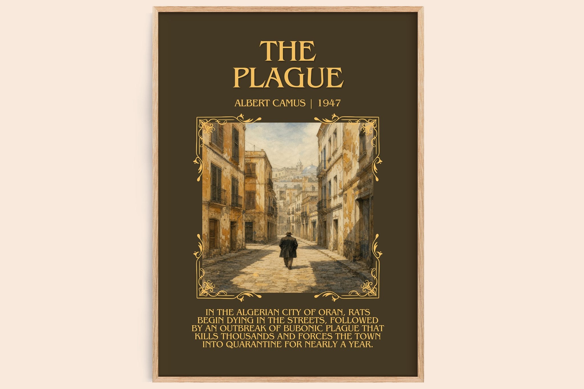 The Plague Minimalist Book Poster by Albert Camus