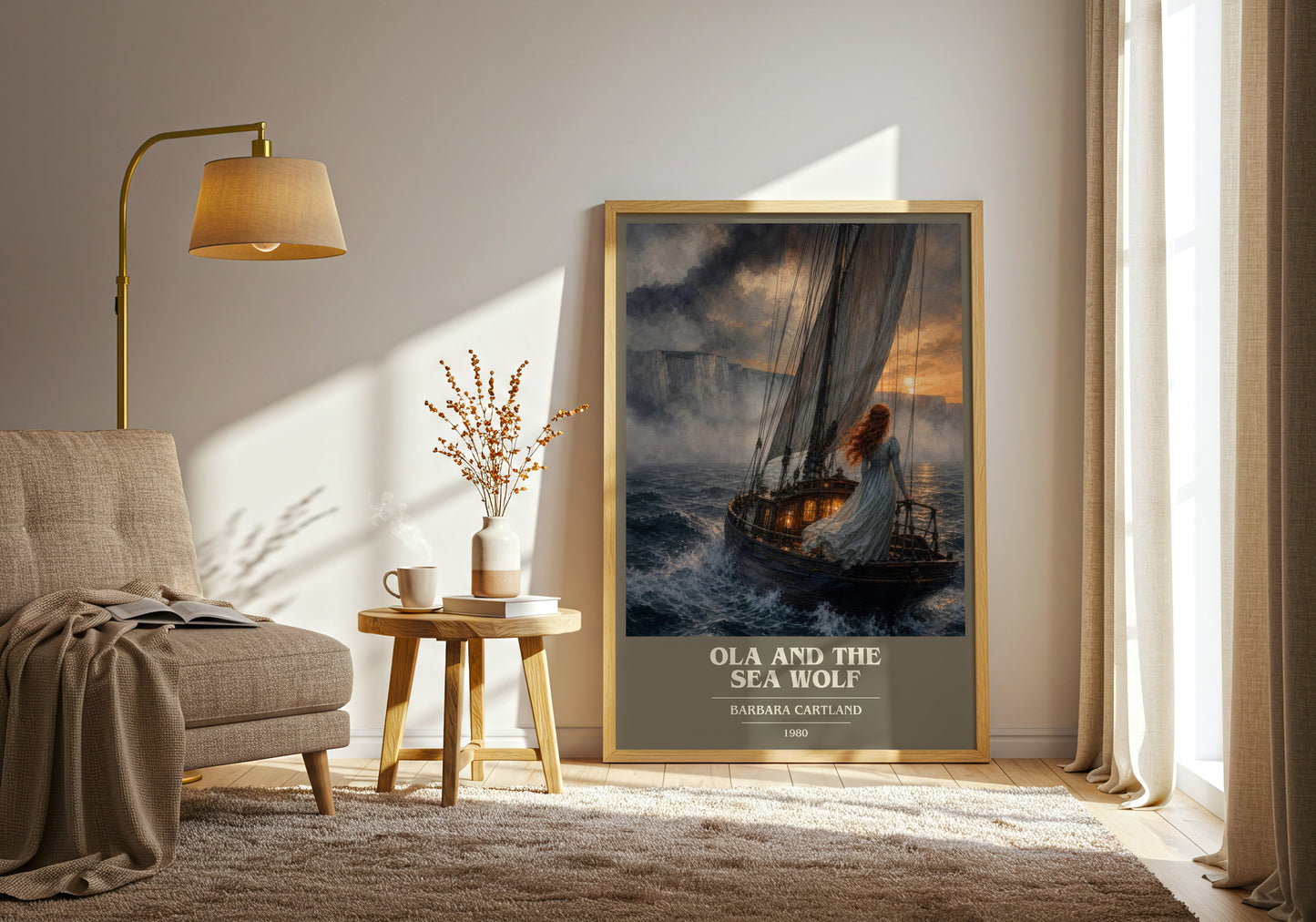 Ola And The Sea Wolf book cover print on bookshelf – Barbara Cartland fan gift
