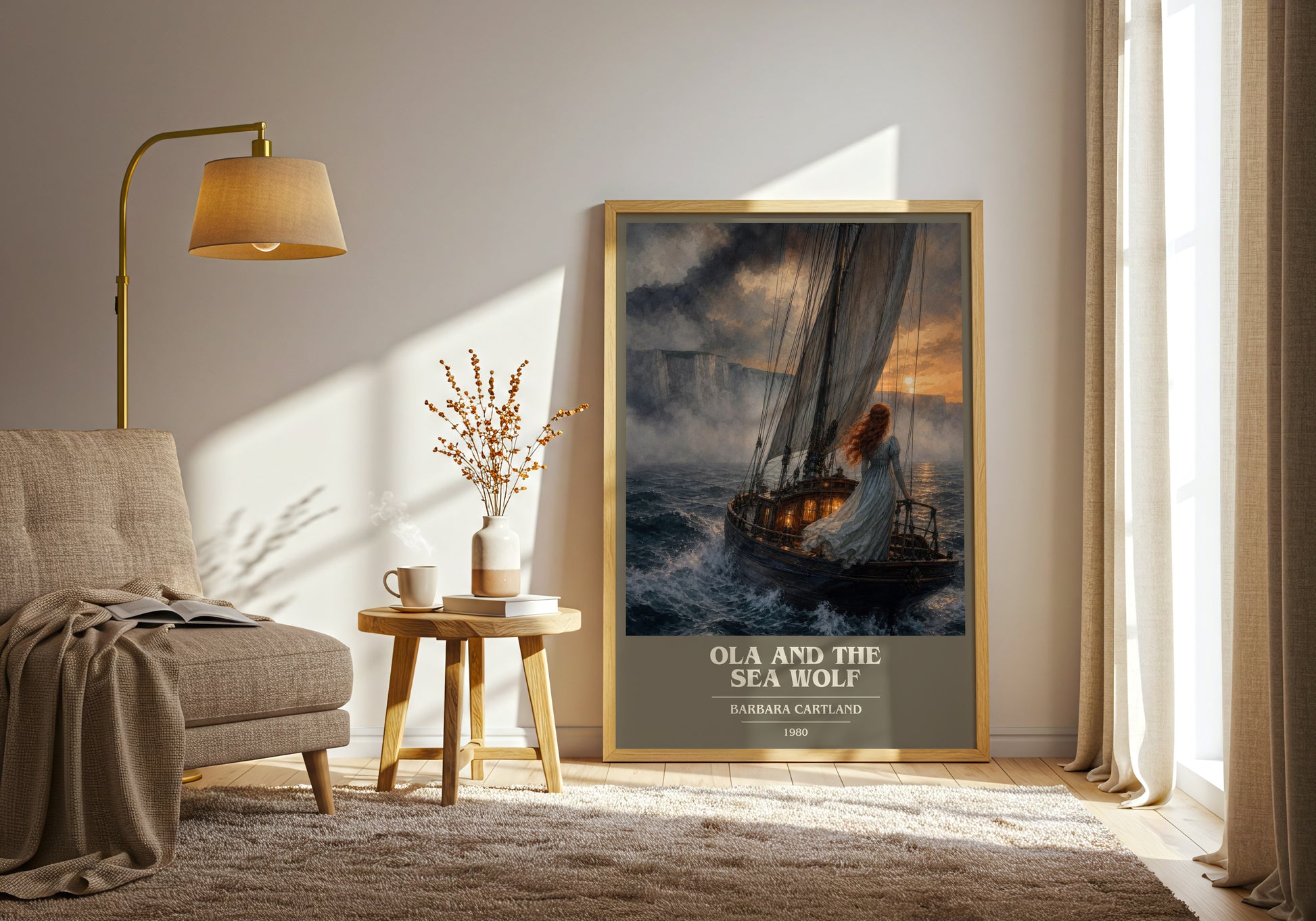 Ola And The Sea Wolf book cover print on bookshelf – Barbara Cartland fan gift