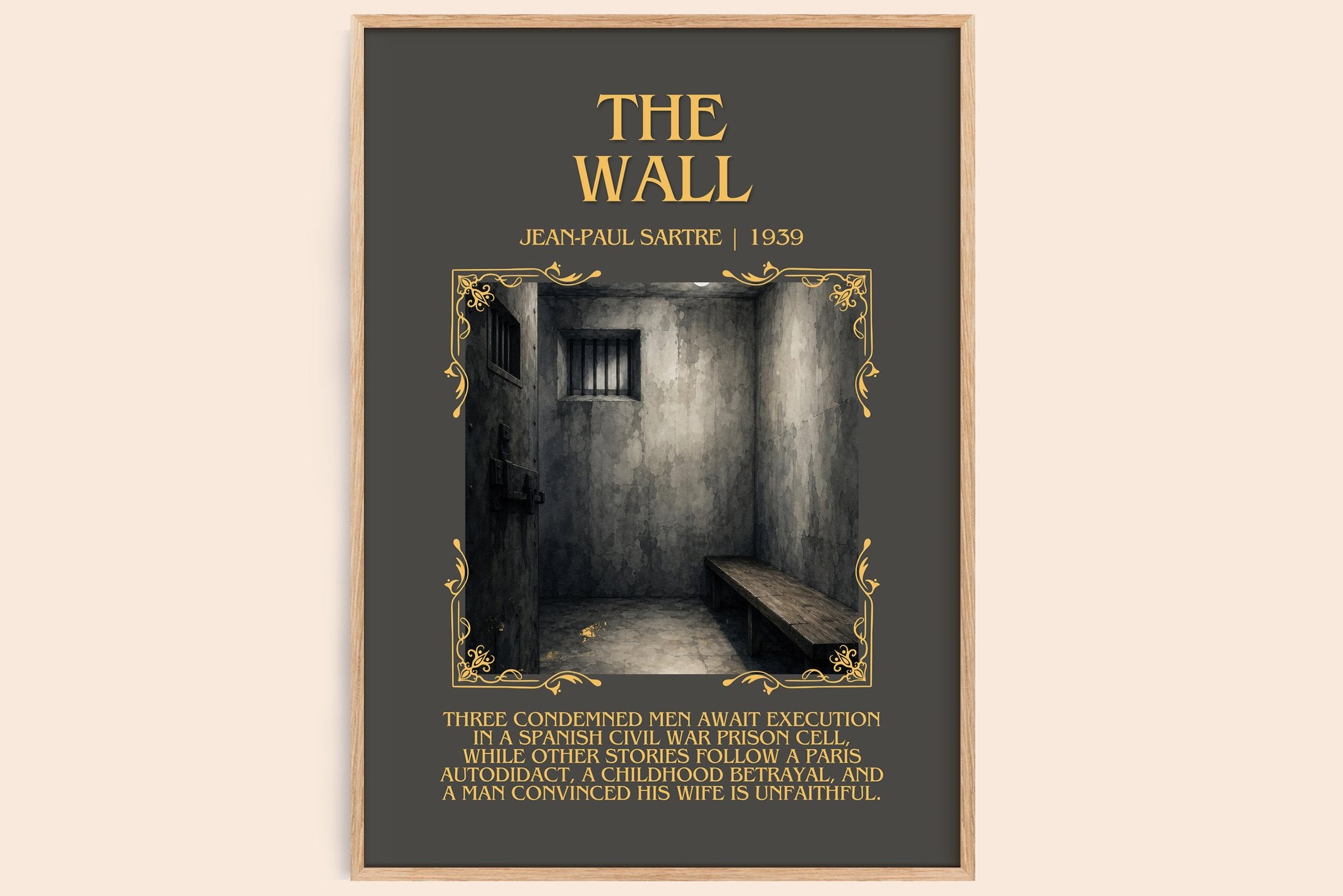 The Wall Minimalist Book Poster by Jean-Paul Sartre