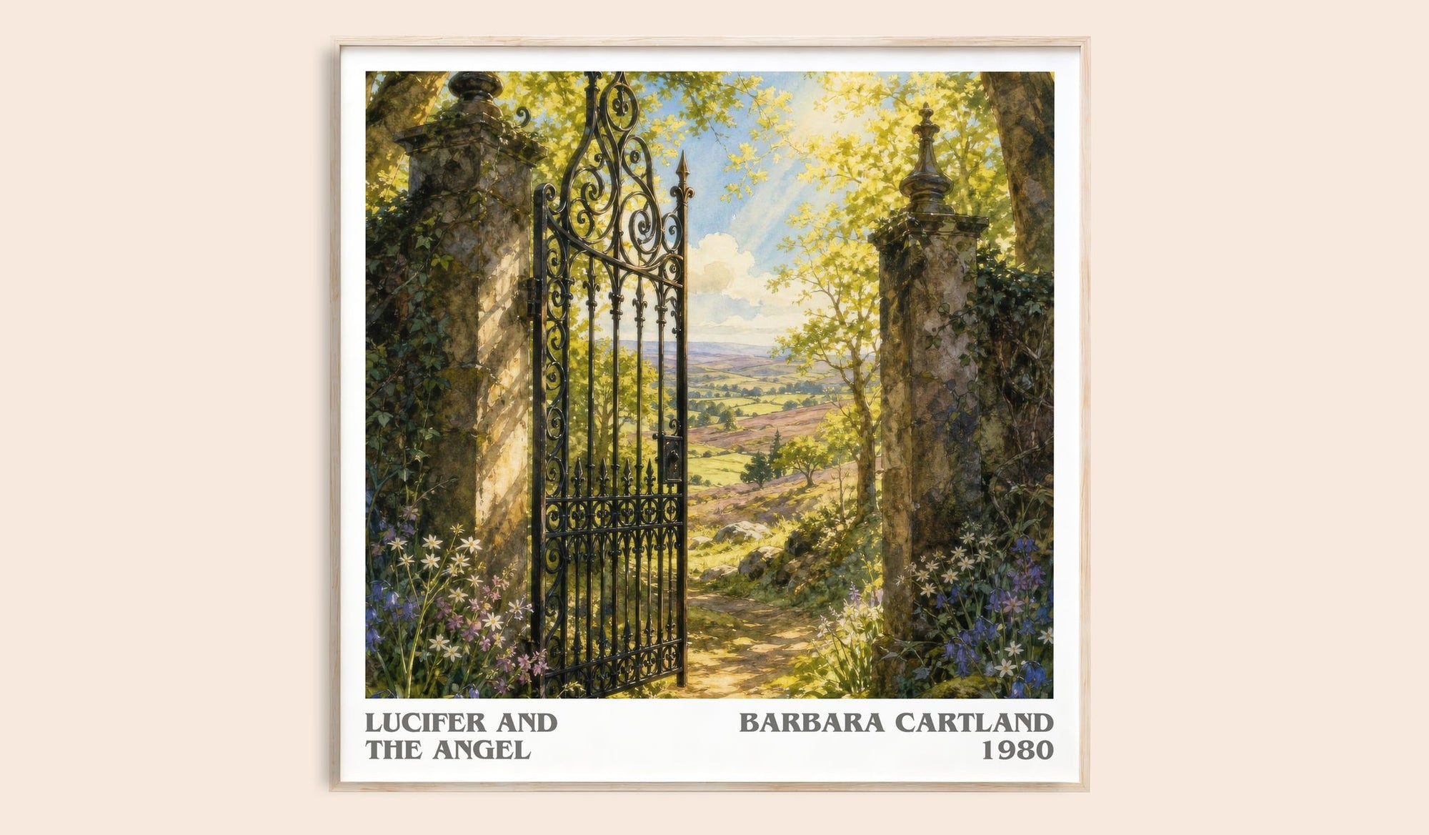 Lucifer And The Angel literary book poster by Barbara Cartland – framed literary art print