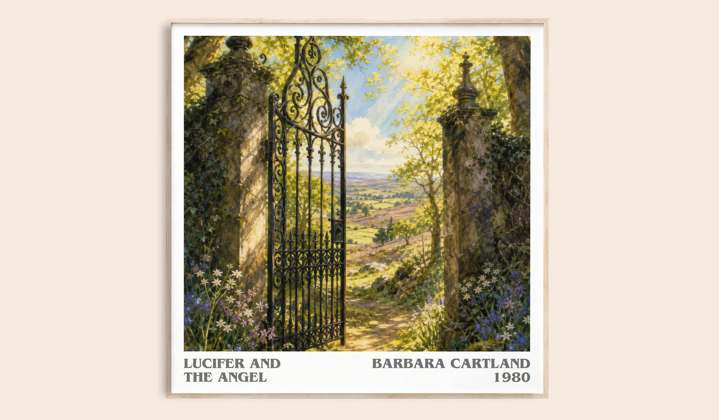 Lucifer And The Angel literary book poster by Barbara Cartland – framed literary art print