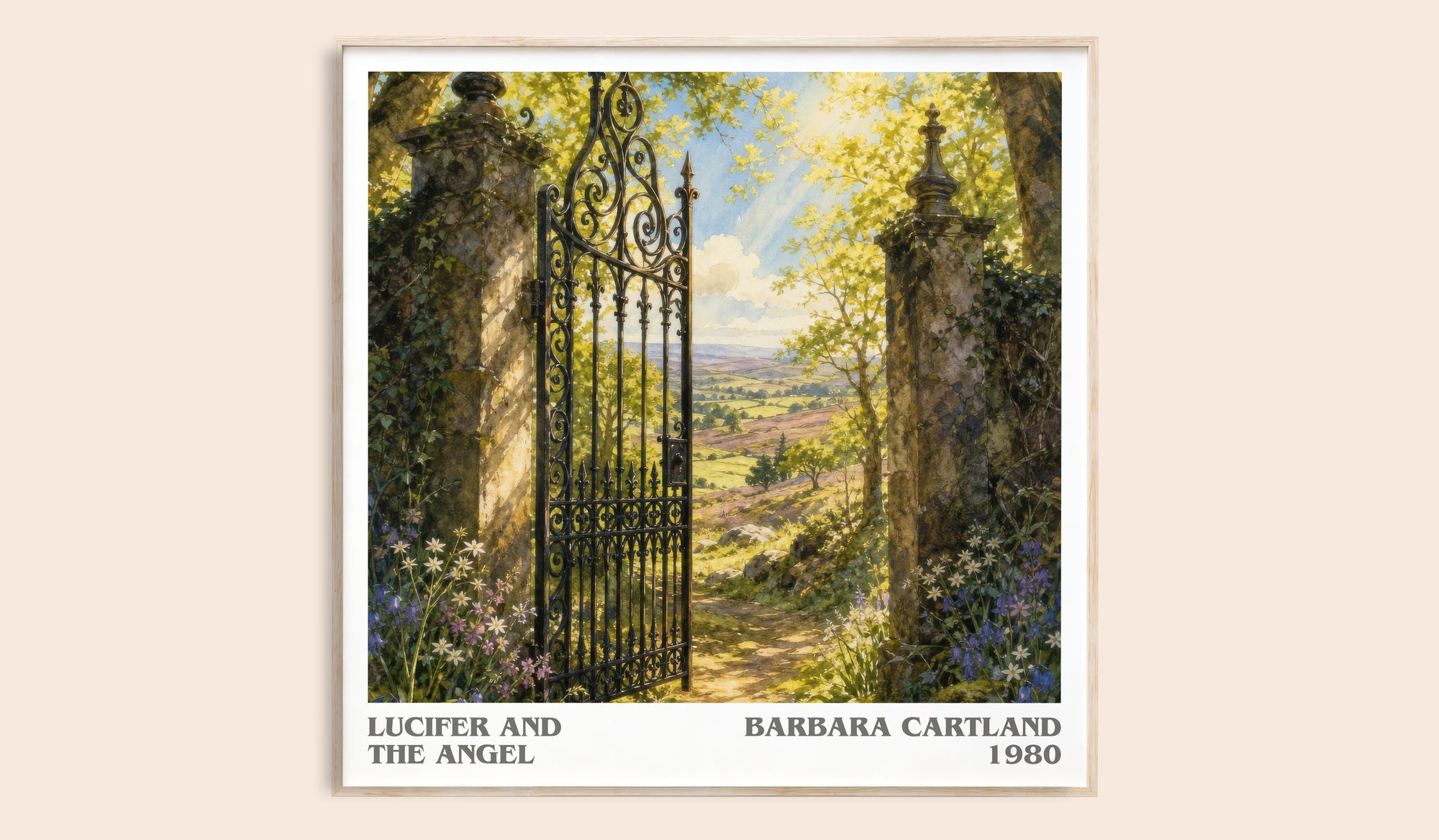 Lucifer And The Angel literary book poster by Barbara Cartland – framed literary art print