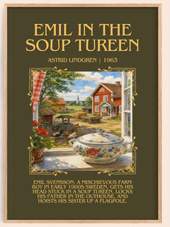 Emil in the Soup Tureen Minimalist Book Poster by Astrid Lindgren – image 1
