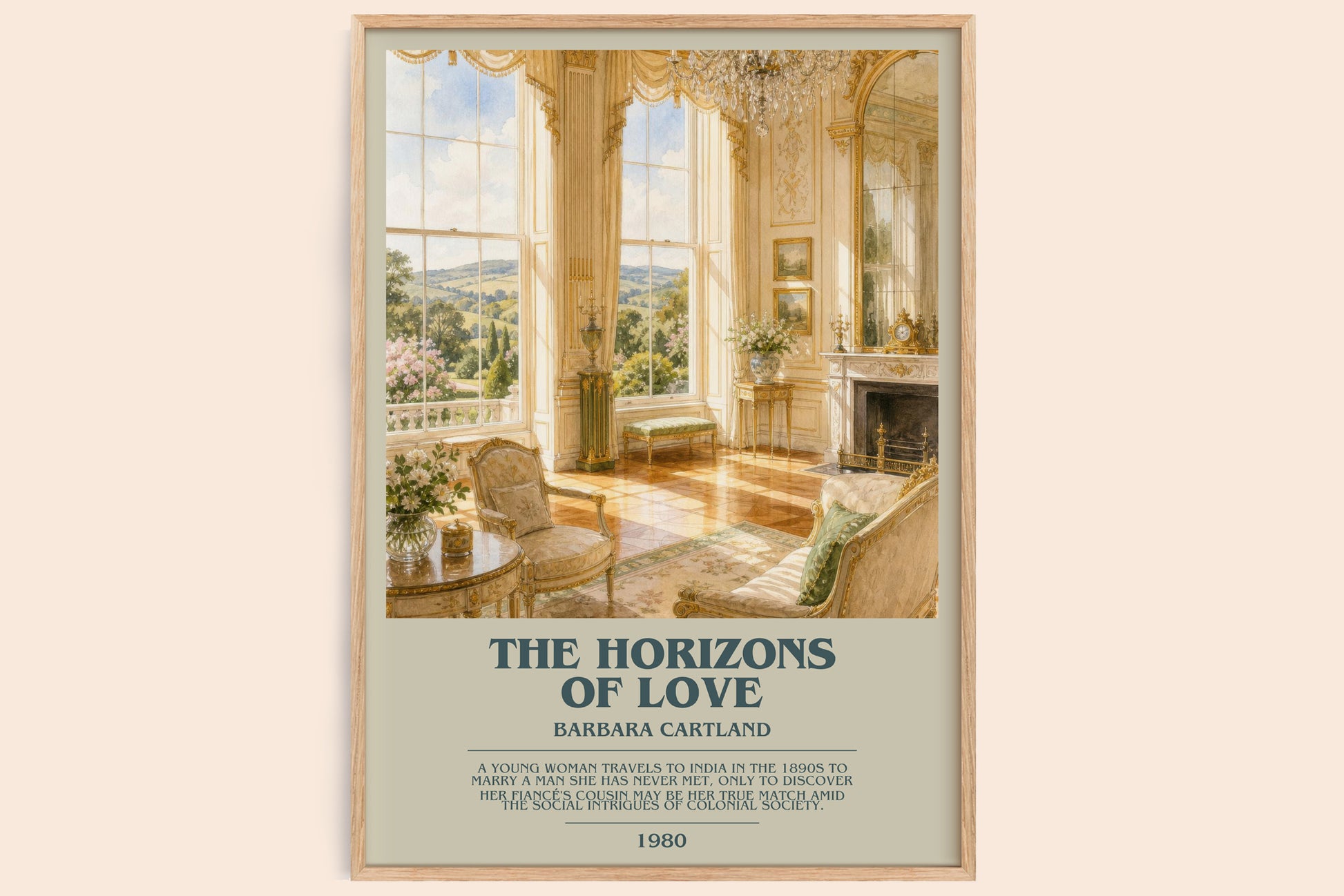 The Horizons Of Love bookish book poster by Barbara Cartland – framed literary art print
