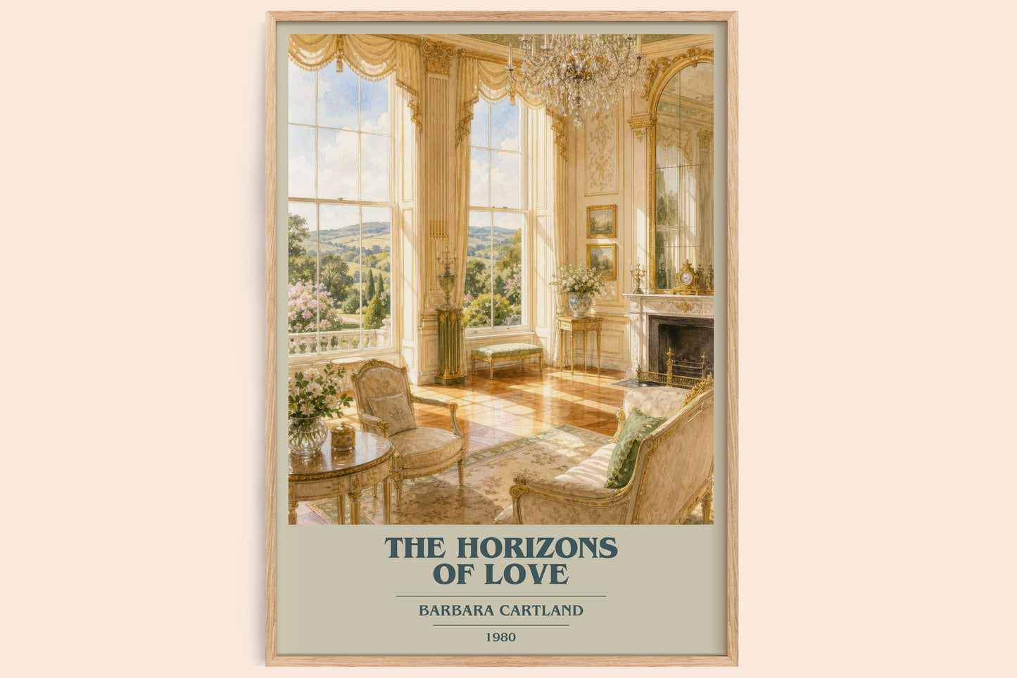 The Horizons Of Love book cover book poster by Barbara Cartland – framed literary art print