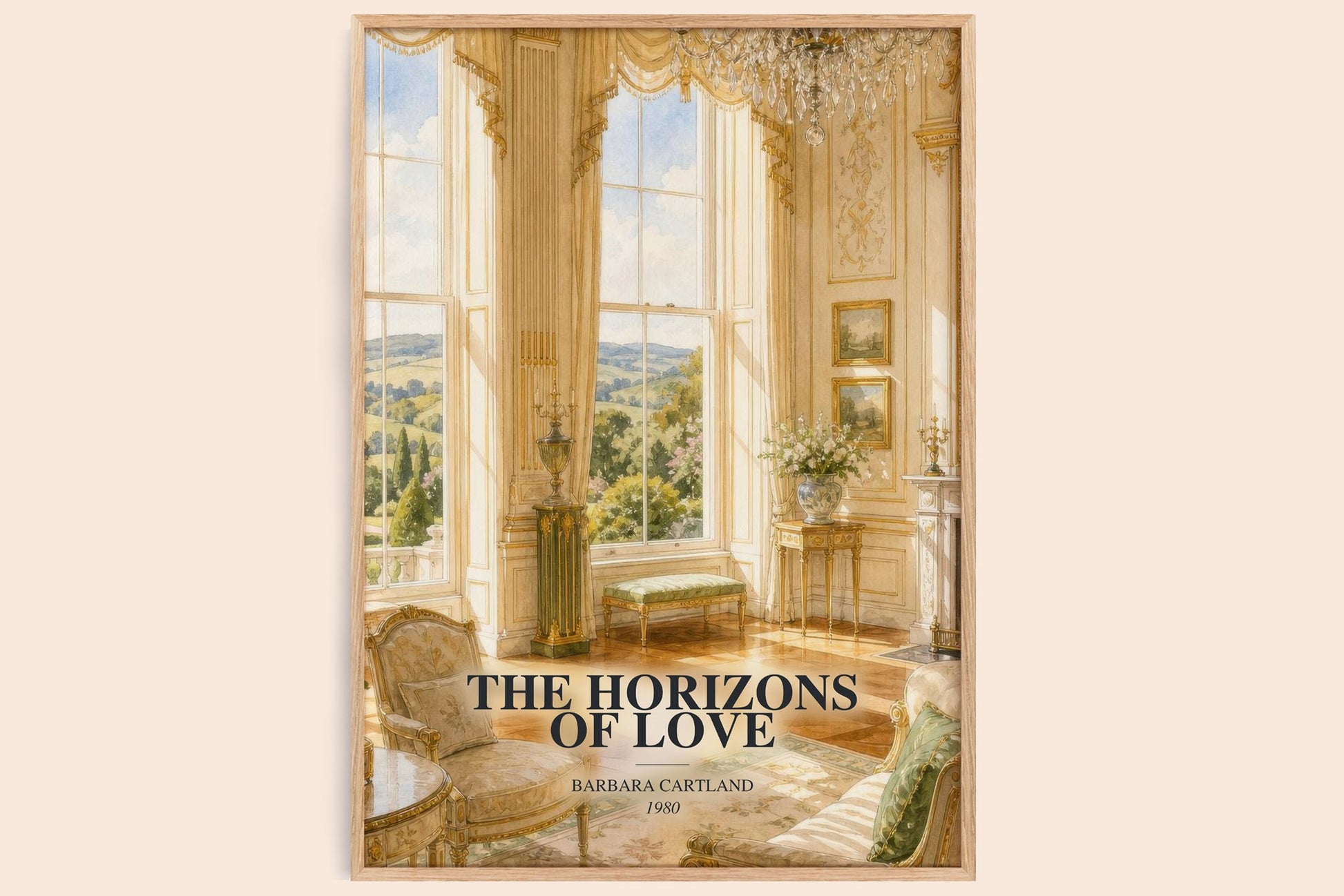 The Horizons Of Love watercolour book poster by Barbara Cartland – framed literary art print