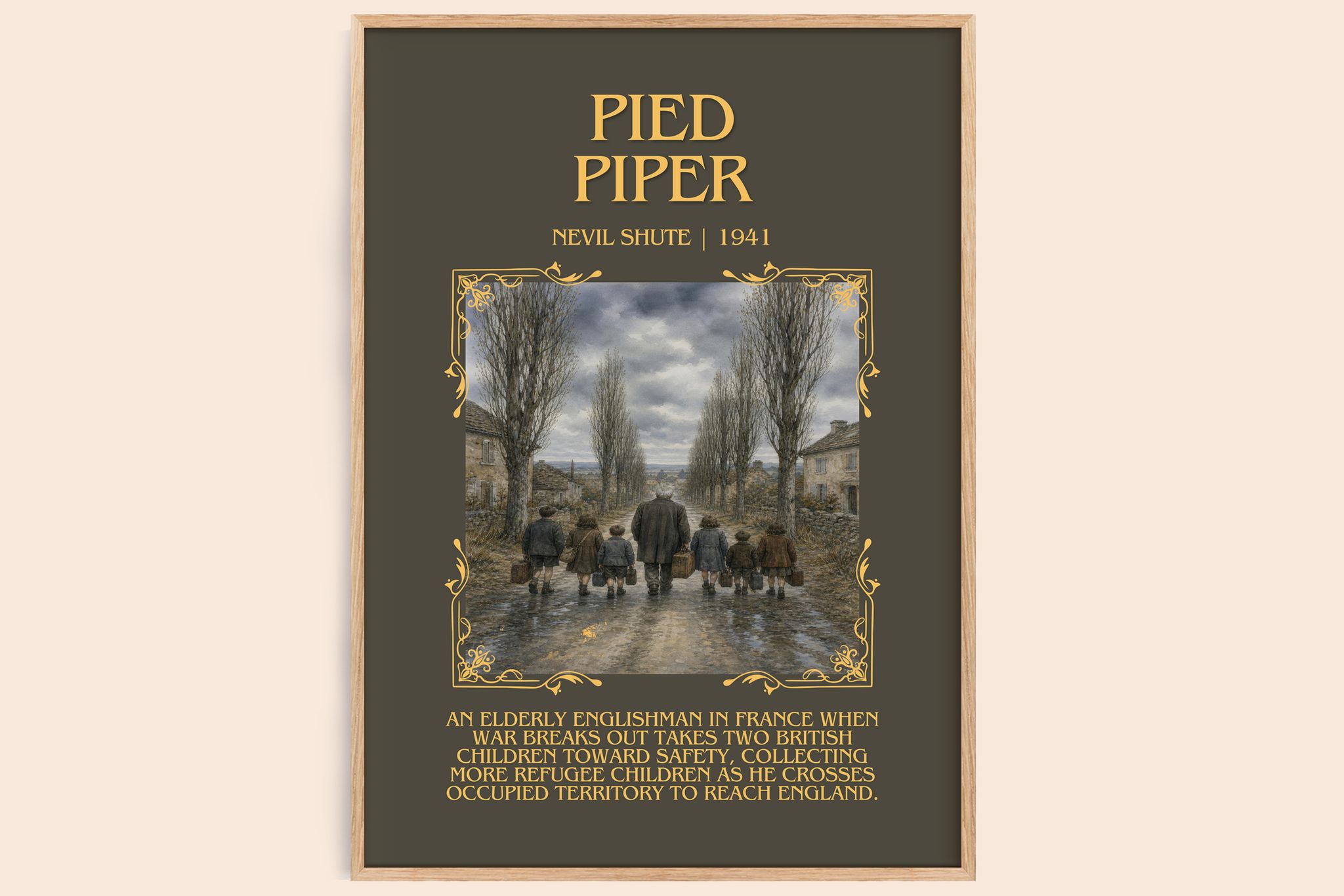 Pied Piper Minimalist Book Poster by Nevil Shute