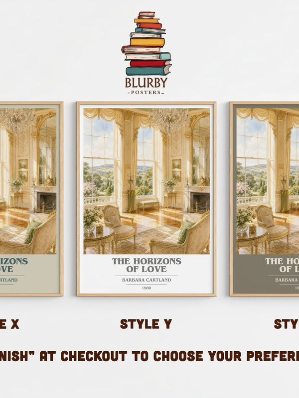 The Horizons Of Love book cover print in frame leaning in hallway – romance wall art