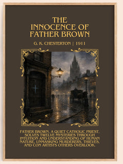 The Innocence of Father Brown minimalist book poster by G. K. Chesterton – framed literary art print
