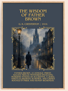The Wisdom of Father Brown minimalist book poster by G. K. Chesterton – framed literary art print