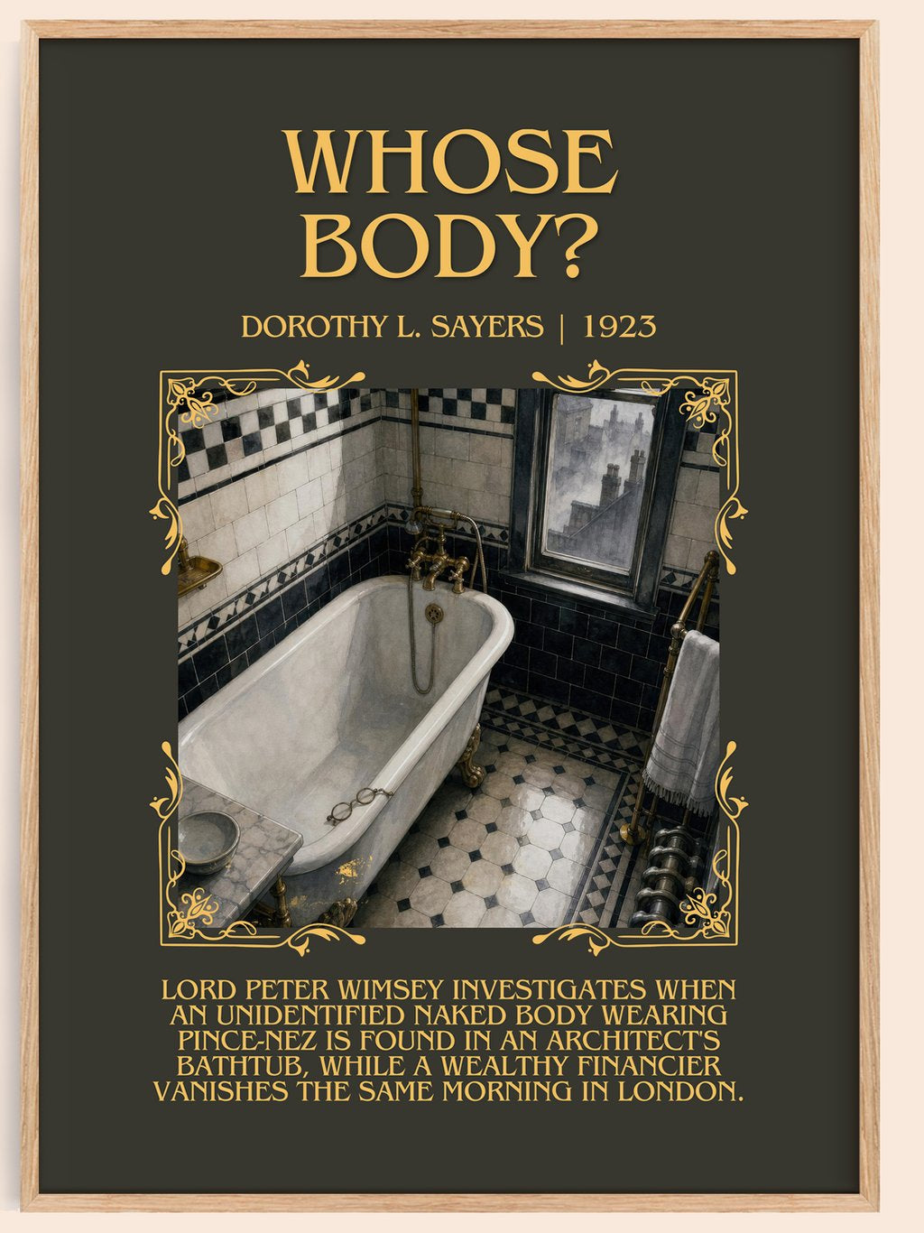 Whose Body? Minimalist Book Poster by Dorothy L. Sayers – book poster