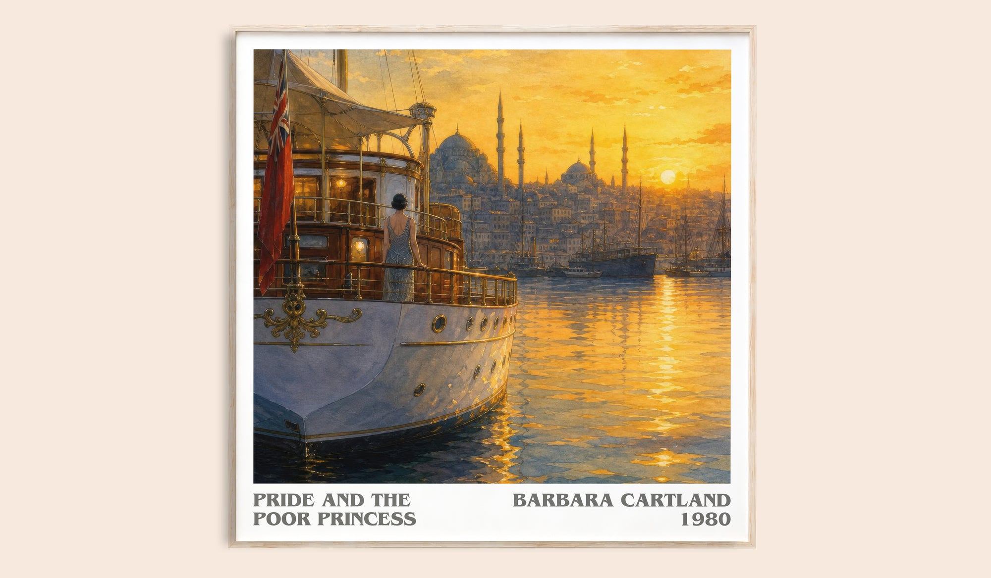 Pride And The Poor Princess literary book poster by Barbara Cartland – framed literary art print