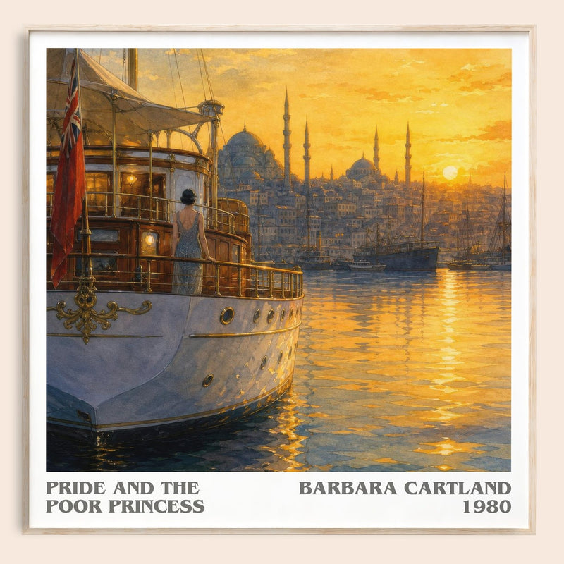 Pride And The Poor Princess literary book poster by Barbara Cartland – framed literary art print